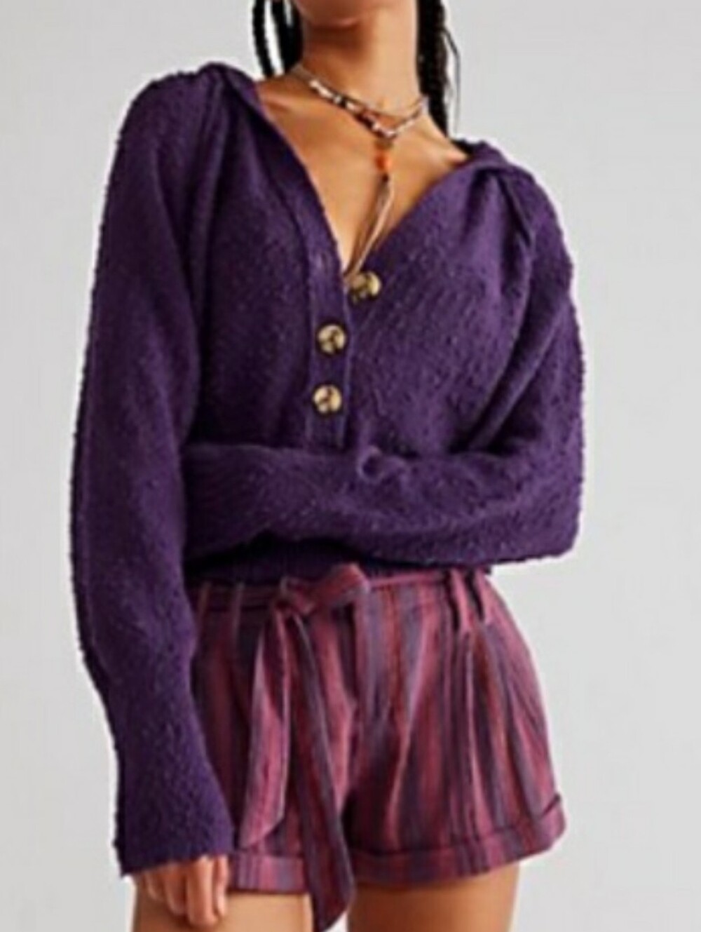Free People Found My Friend Hoodie In Purple Size Small